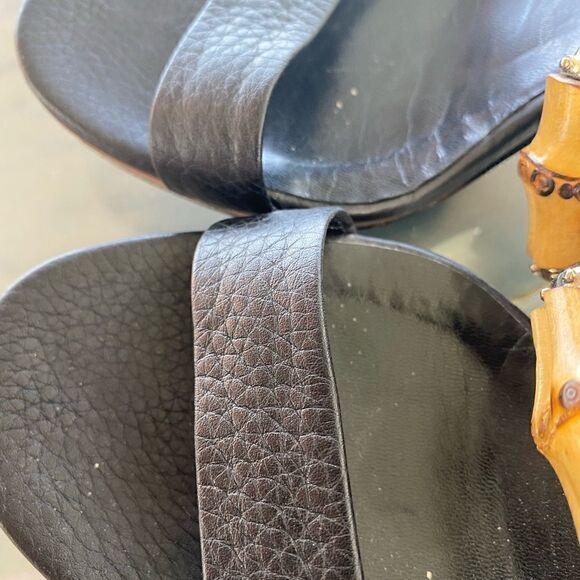 GUCCI Black Leather Heel with Bamboo Detail- Size 9.5 - Picture 14 of 15